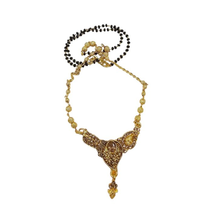 18 inch chain on Golden oxidized mangalsutra