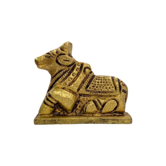 Brass Nandi Idol - 2 Inches | Nandi Statue for Home Temple - Image 5