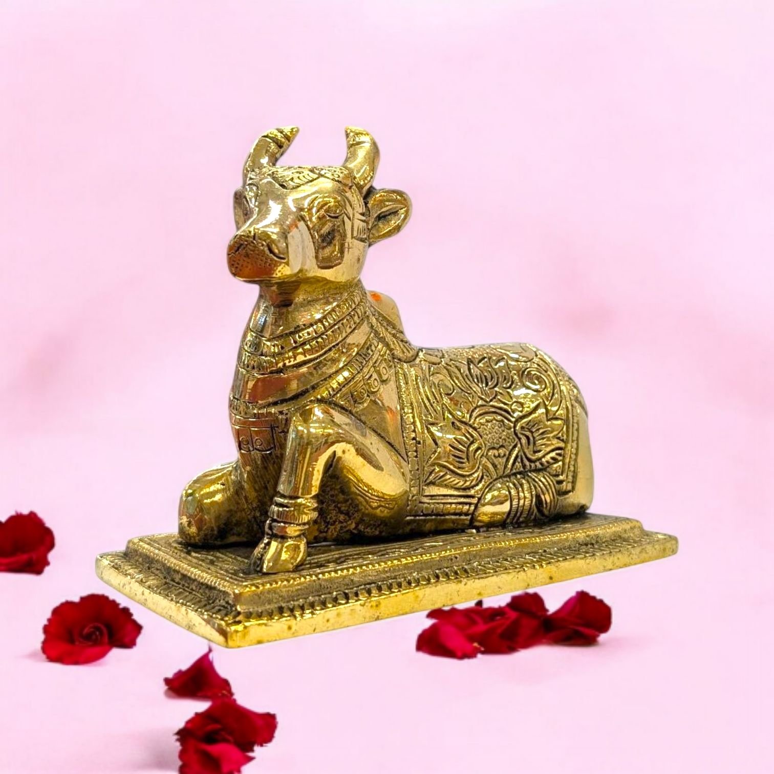 5 inch Brass Nandi Idol | Nandi Statue for Home Temple