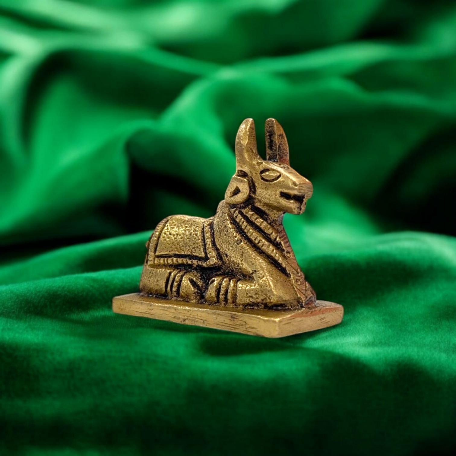 Brass Nandi Idol - 1.8 Inches | Nandi Statue for Home Temple