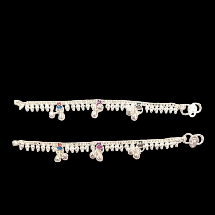 Pair of pure silver anklets