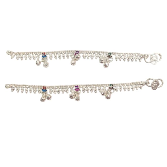 Pair of pure silver anklets