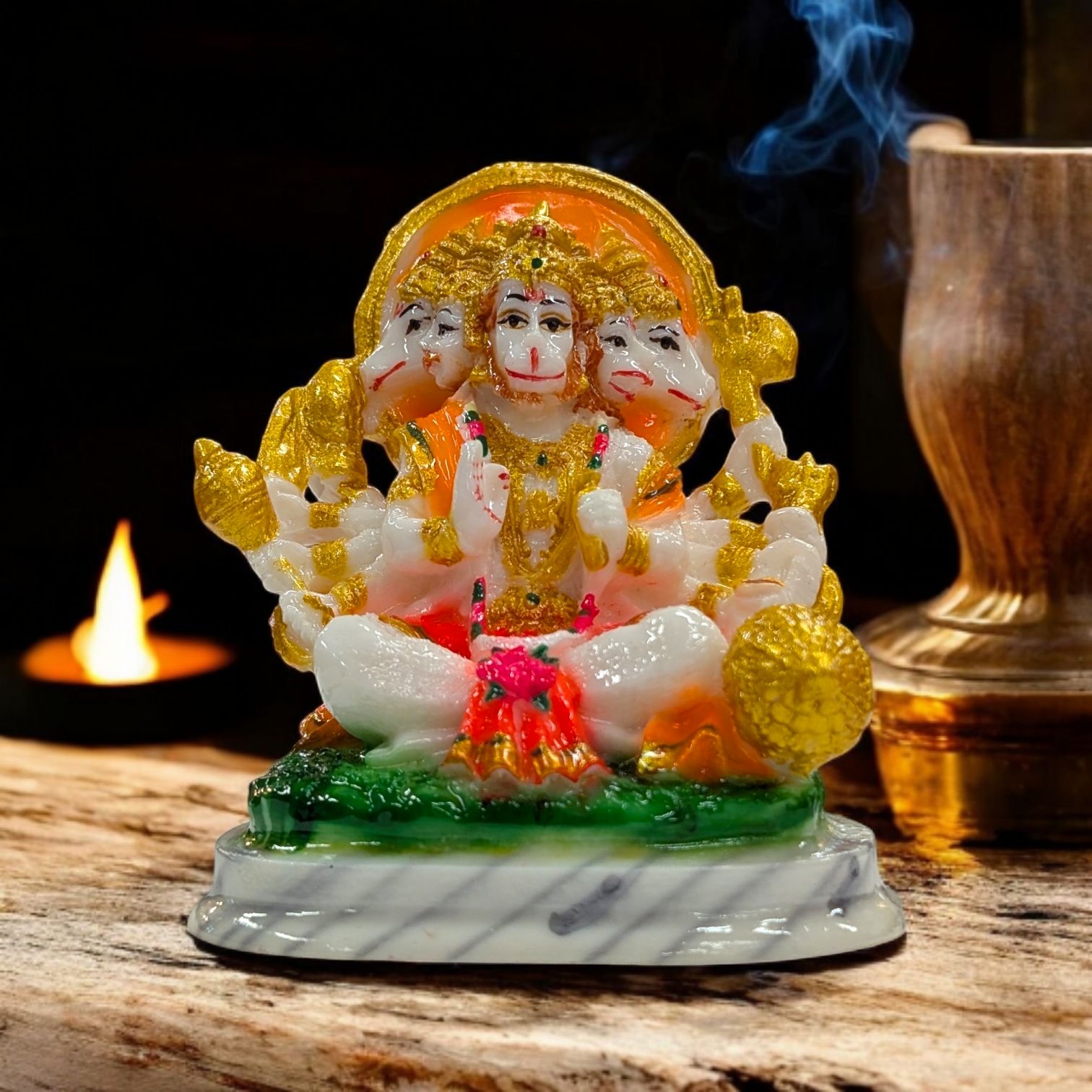 Panchmukhi Hanuman Idol - 3.5 inch | Poly stone Panchmukhi Hanuman Idol - 3.5 inch | Poly stone