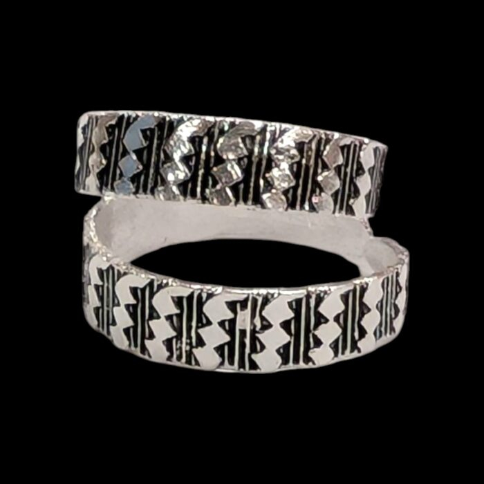 Close up of silver tor rings