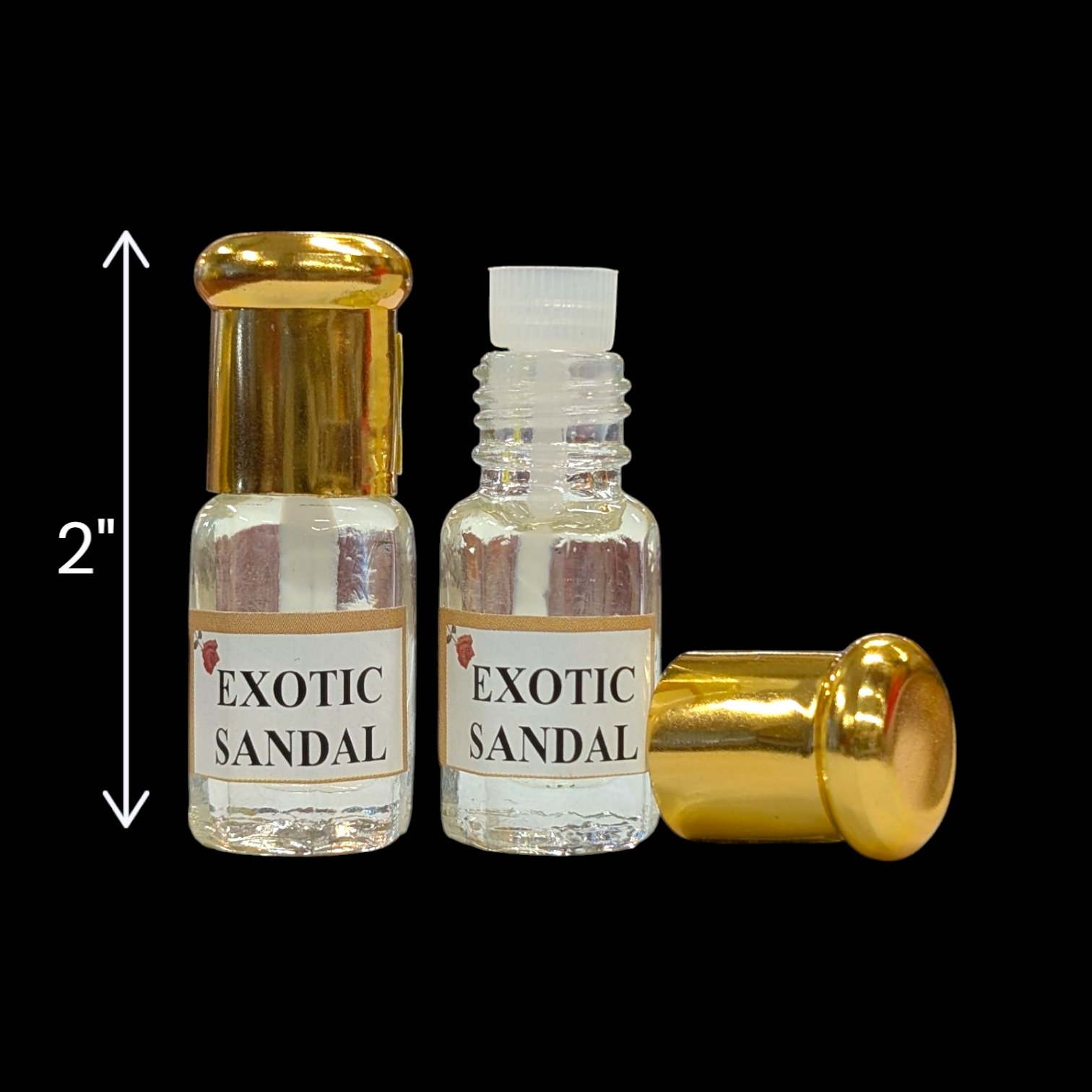Compact travel friendly attar perfume oil bottles - Exotic Sandalwood