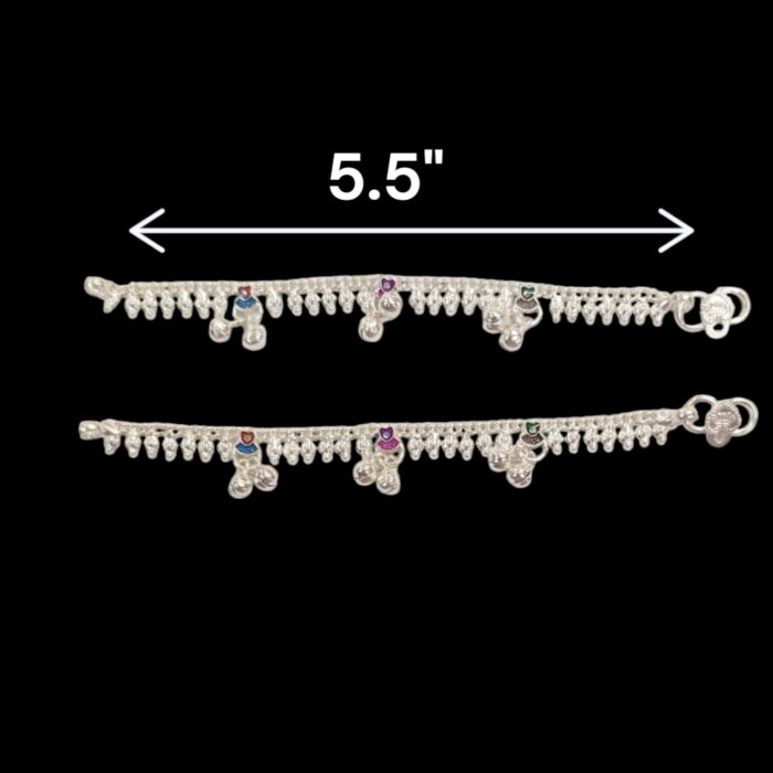 Dimensions of Pure Silver anklets