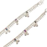 Close up of silver anklets for baby