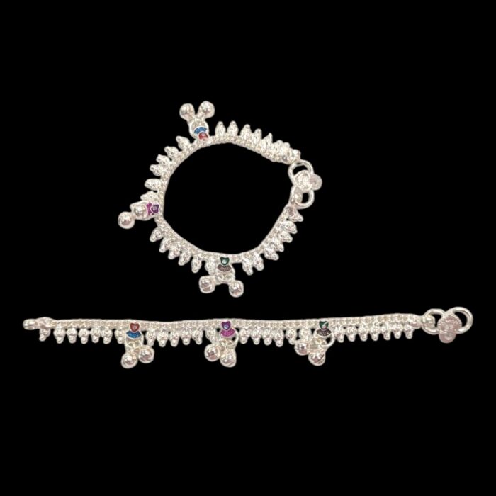 Pair of pure silver anklets