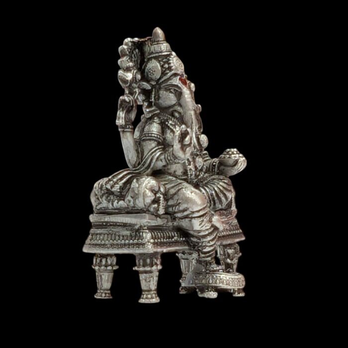 Pure Silver Ganesha Idol - 2.7cm - Image 3