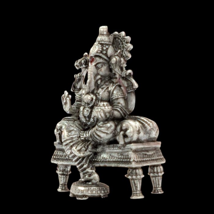 Pure Silver Ganesha Idol - 2.7cm - Image 4