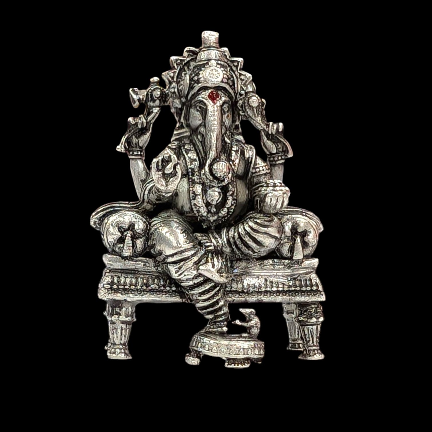 PXL_20251024_173535984 (1).jpg Pure Silver Ganesha Idol - 2.7cm - Image 1