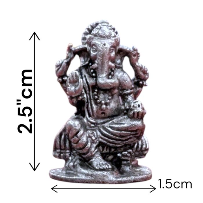 Pure Silver Ganesha Idol - 2.5cm - Image 4