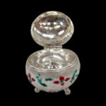 Silver kumkum container with lid