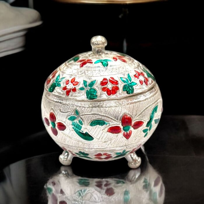Large Pure silver kumkum container | 925 sterling silver