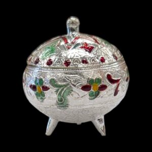 Large Pure silver kumkum container | 925 sterling silver