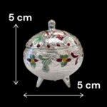 Dimensions of pure silver kumkum container | Silver trinket box