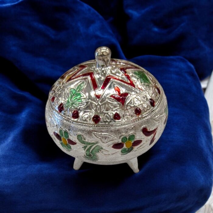 Large Pure silver kumkum container | 925 sterling silver
