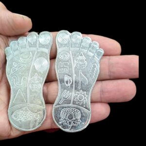 Real look of Pure Silver Lakshmi Charan on a adult hand