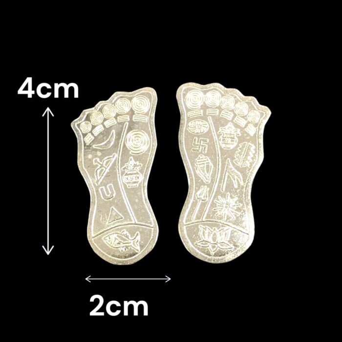 Dimensions of Pure Silver Lakshmi Charan Paduka