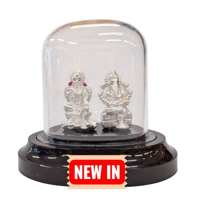 Pure silver Lakshmi Ganesha idol in dome