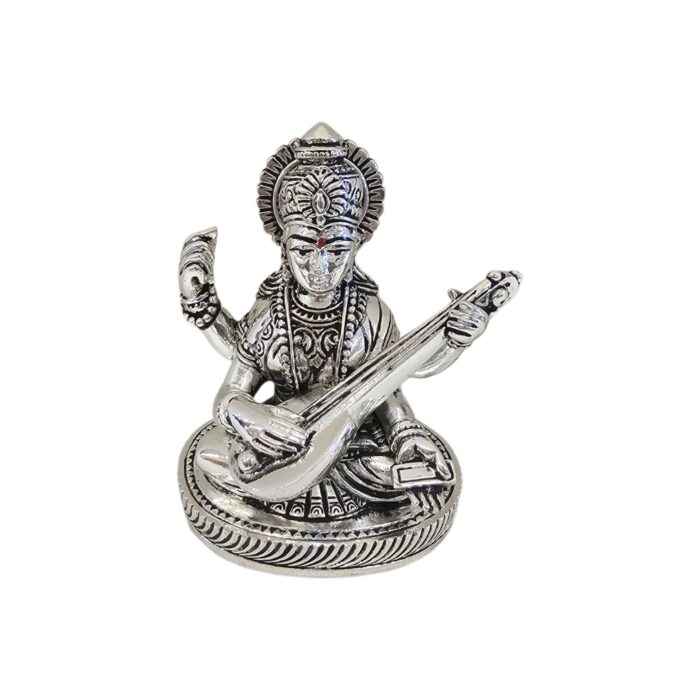 Great Diwali gift - Silver plated Saraswati idol
