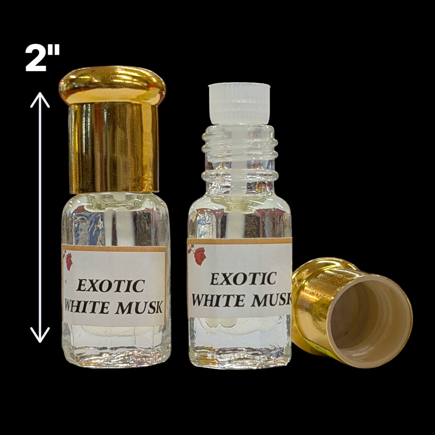 Small pocket friendly attar perfume oil bottles of exotic white musk