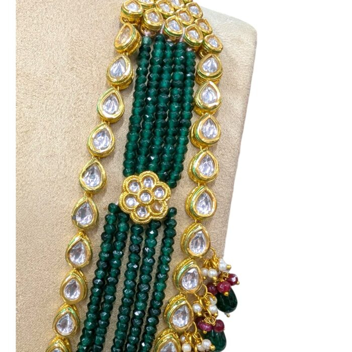 Maharani haar with earring | Semi Precious Necklace and Earring Set - Image 4