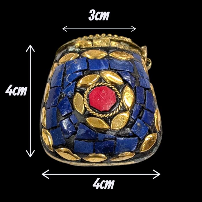 Handmade Vintage Mosaic Bag Pendant Necklace - Blue - Image 6