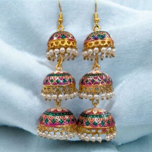 Meena Jhumki earrings | Party Wear Dangler Earrings