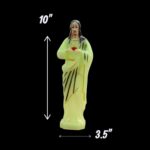 Statue of phosphorescent Jesus Sacred Heart - 10 inch - Image 5
