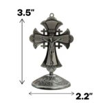Crucifix Cross Metal Statue - 3.5 inch - SB - Image 2