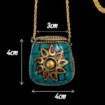 Handmade Vintage Mosaic Bag Pendant Necklace - Green - Image 2