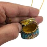 Handmade Vintage Mosaic Bag Pendant Necklace - Green - Image 5