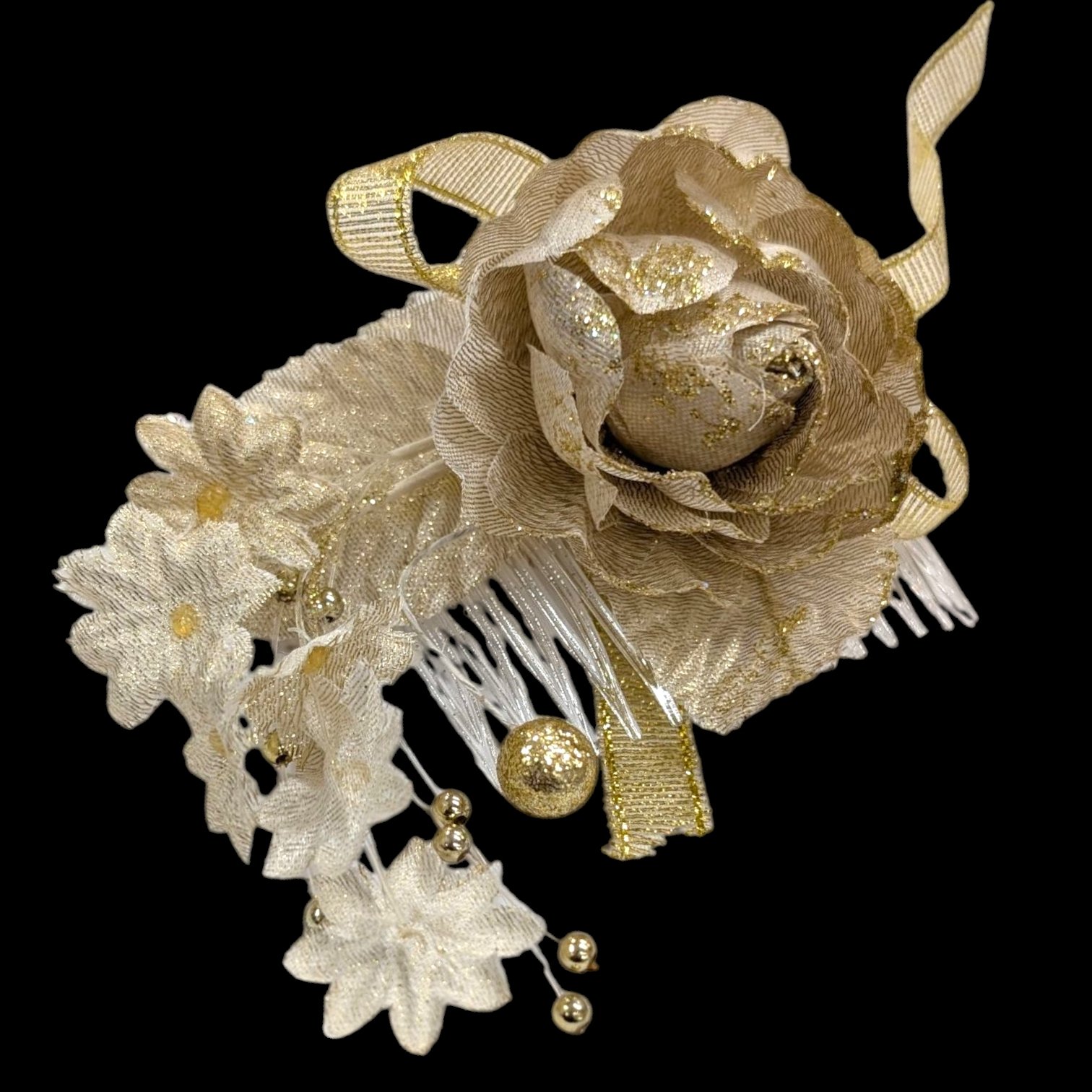 PXL_20251128_170737447 (1).jpg Gold Flower Hair Comb - ZH - Image 1