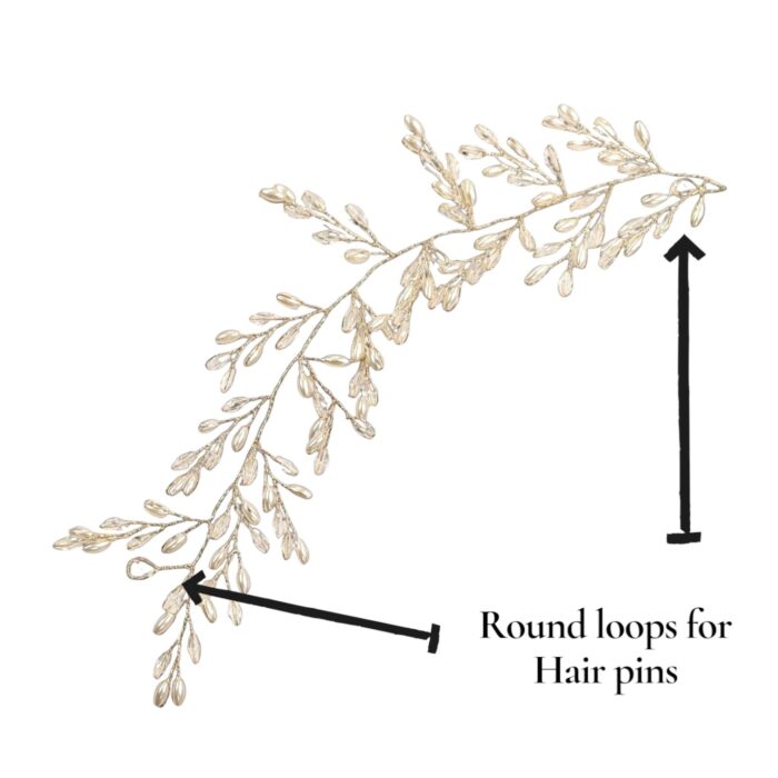 Bridal Hair accessory Vine - Golden Pearl - ZL - Image 3