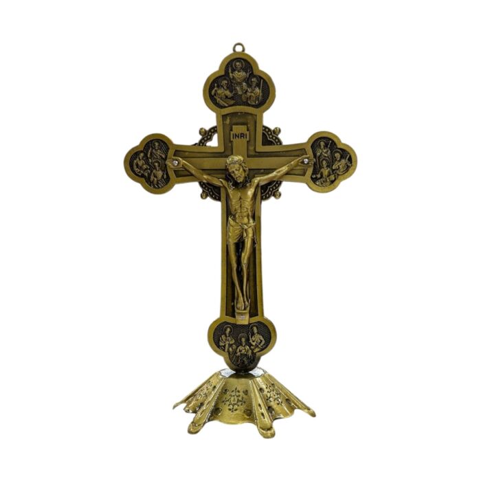 Twelve Apostles Alloy metal Standing Crucifix - Golden ox - Image 5