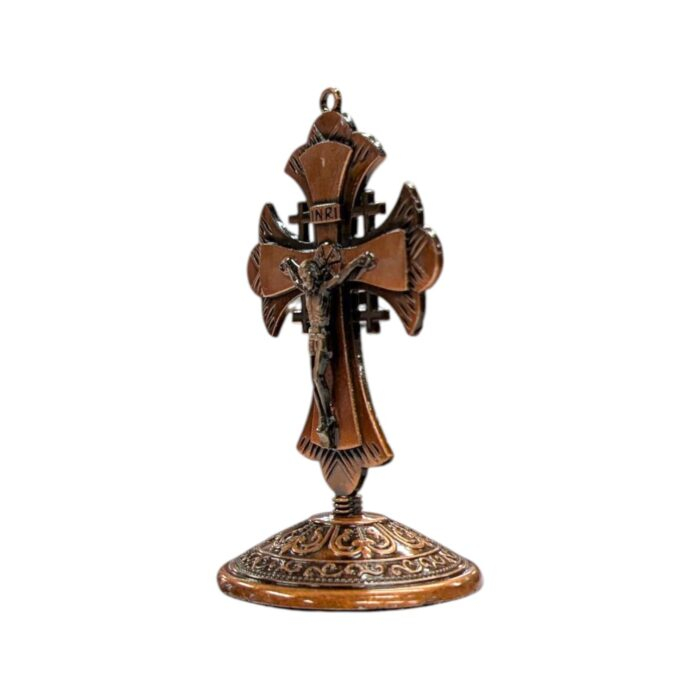 Crucifix Cross Metal Statue - 3.5 inch - CB - Image 3