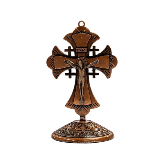 Crucifix Cross Metal Statue - 3.5 inch - CB - Image 5