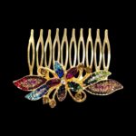 Close up of Decorative Hair Comb with studded cz stones