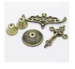 Crucifix Pillar Taper Candlestick Stand - 5 inch - CB - Image 7