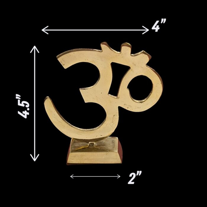 Dimensions of Brass Om on a stand