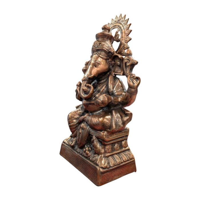 Side profile view of Metal Ganesha Statue