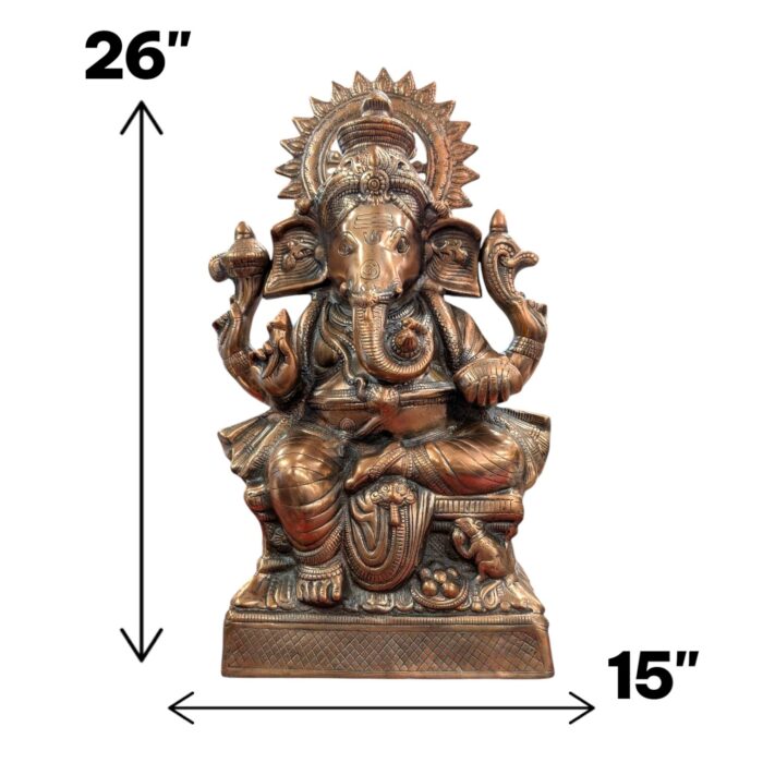Dimensions of Copper Metal Ganesh Statue