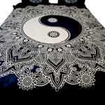 Close up of the Mandla Ying yang cotton bedsheet