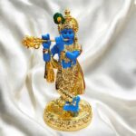 Gold plated Krishna Idol for Home Mandir | Auspicious Gift Idea