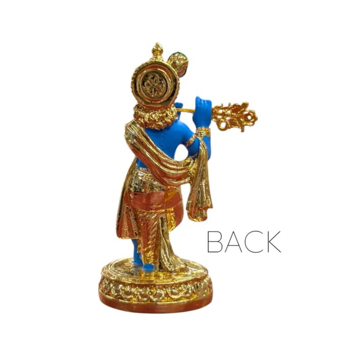 Back profile view of Gold Krishna Idol
