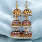 Meena Jhumki earrings | Party Wear Dangler Earrings