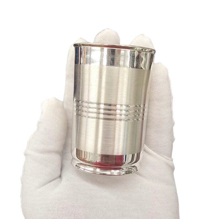 Pure Silver Glass | 3.1 inch pure silver glass