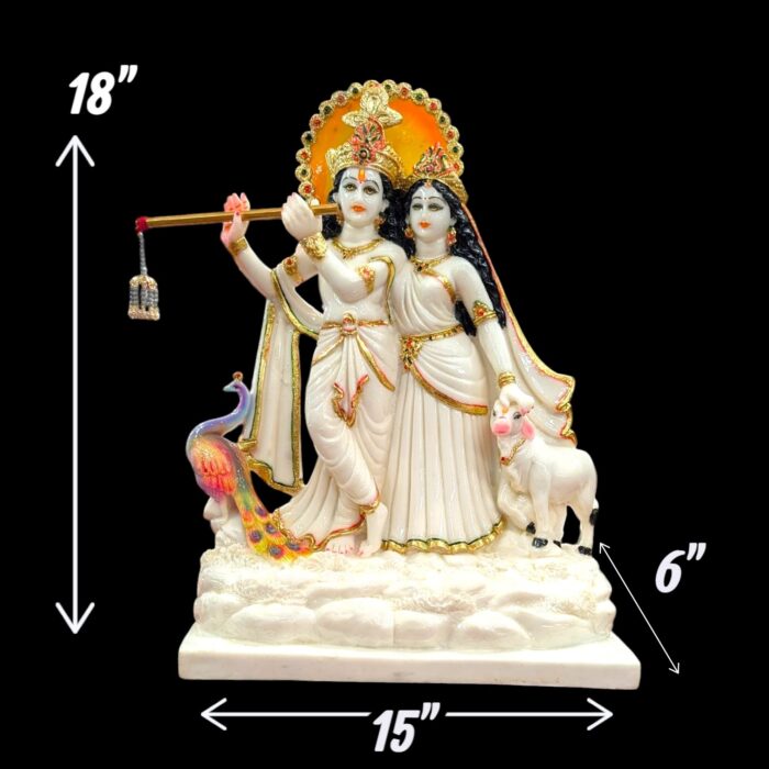 Radha Krishna – White – 18 inches - Image 2