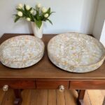 Serving Tray Set of 2 | High gloss with gold inlay